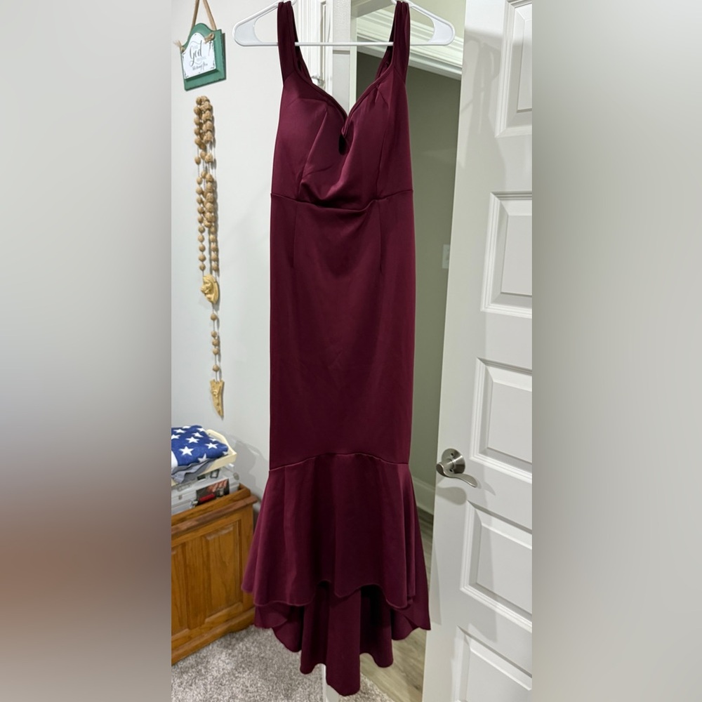 Elegant Burgundy Women's Mermaid prom dress